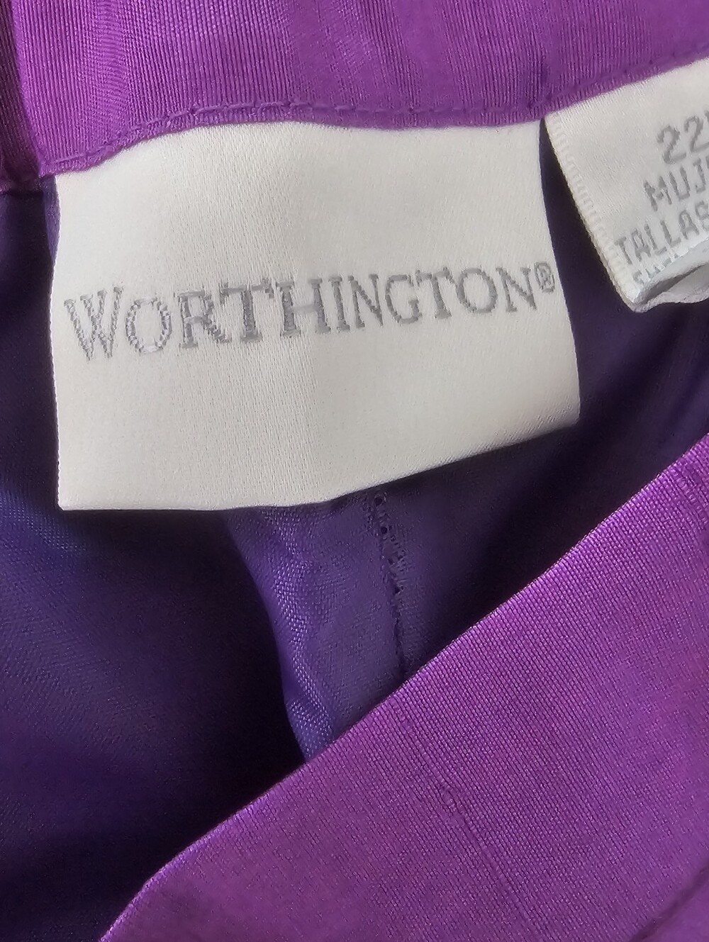 NWT Worthington 100% Washable Silk Pants Lined Women’s 22W Purple Career Luxury - Picture 7 of 16